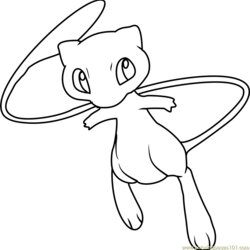 Excellent Mew Pokemon Coloring Page For Kids Free Printable Mon