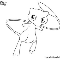 Sublime Pokemon Coloring Pages Mew Free Printable Kids Color
