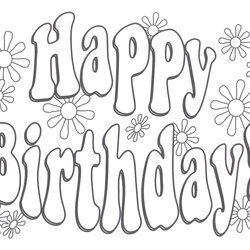 Eminent Printable Happy Birthday Coloring Pages Print Sheet Colouring Cards Cake Flower Free To