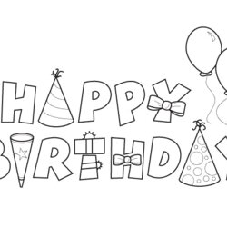 Capital Happy Birthday Coloring Pages For Kids Printable Design