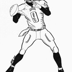 Wizard Pics Of Quarterback Coloring Pages Football Eagles Eagle Players American Drawing Philadelphia Player
