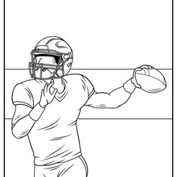 Superlative Coloring Pages Updated Quarterback Whichever Surely Offense