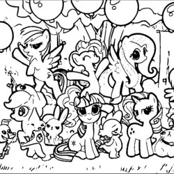 Great My Little Pony Coloring Pages With All Ponies Home Cartoon Popular