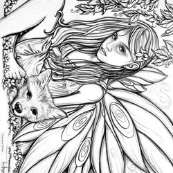 Tremendous Printable Fairy Coloring Pages For Adults At Free Download Adult Color Print