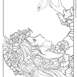 Fairy Coloring Pages For Adults Designs Mermaid Blog Free Adult Fantasy Color Printable Fairies Print