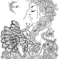 High Quality Fairy Page For Adults Coloring Home