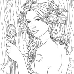 Pin On Coloring Pages Fairy Adult Colouring Adults Book Printable Books Color Fantasy Magical Fairies Forest