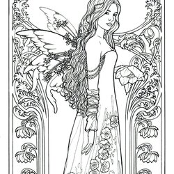 Wizard Fairy Coloring Pages For Adults Best Kids Printable Color Realistic Fairies Colouring Princess Book