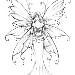 Superb Fairy Adult Coloring Pages At Free Download Fairies Adults Printable Drawing Advanced Books Print Book