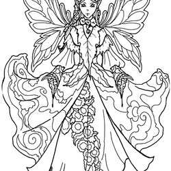 Sterling Printable Coloring Pages Fairies Fairy Adult Page