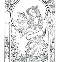 Great Fairy Coloring Pages For Adults Best Kids Fantasy Adult Detailed Pretty Book Colouring Printable Books