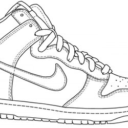 Nike Coloring Pages Gorgeous Color Printable In Drawing Shoe Shoes Jordan Air Great Drawings Published May