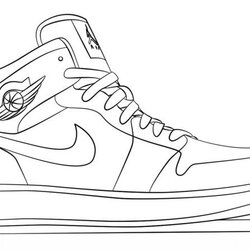 Perfect Great Photo Of Nike Coloring Pages Sneakers Drawing