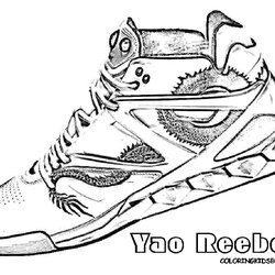 Fine Nike Coloring Pages At Free Printable Shoes Basketball Shoe Jordan Color Sheets Drawing Tennis Reebok