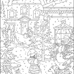 Fantastic Winter Coloring Pages For Adults Best Kids Scene Page