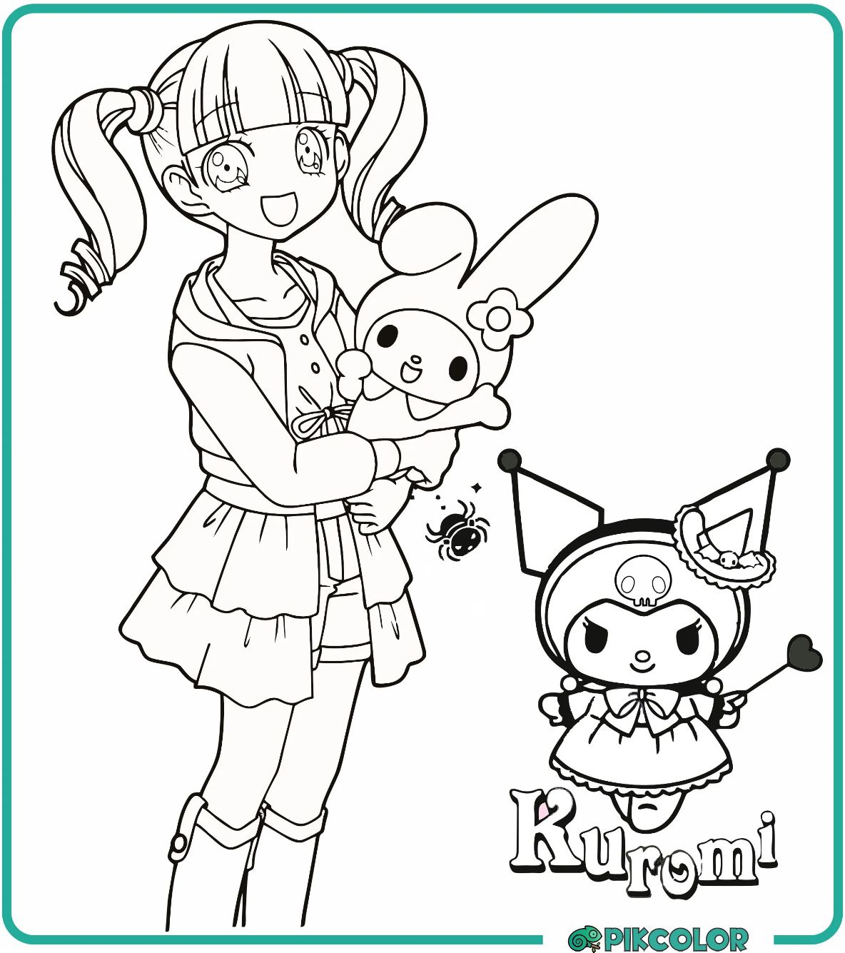 Cartoon printable kuromi coloring pages